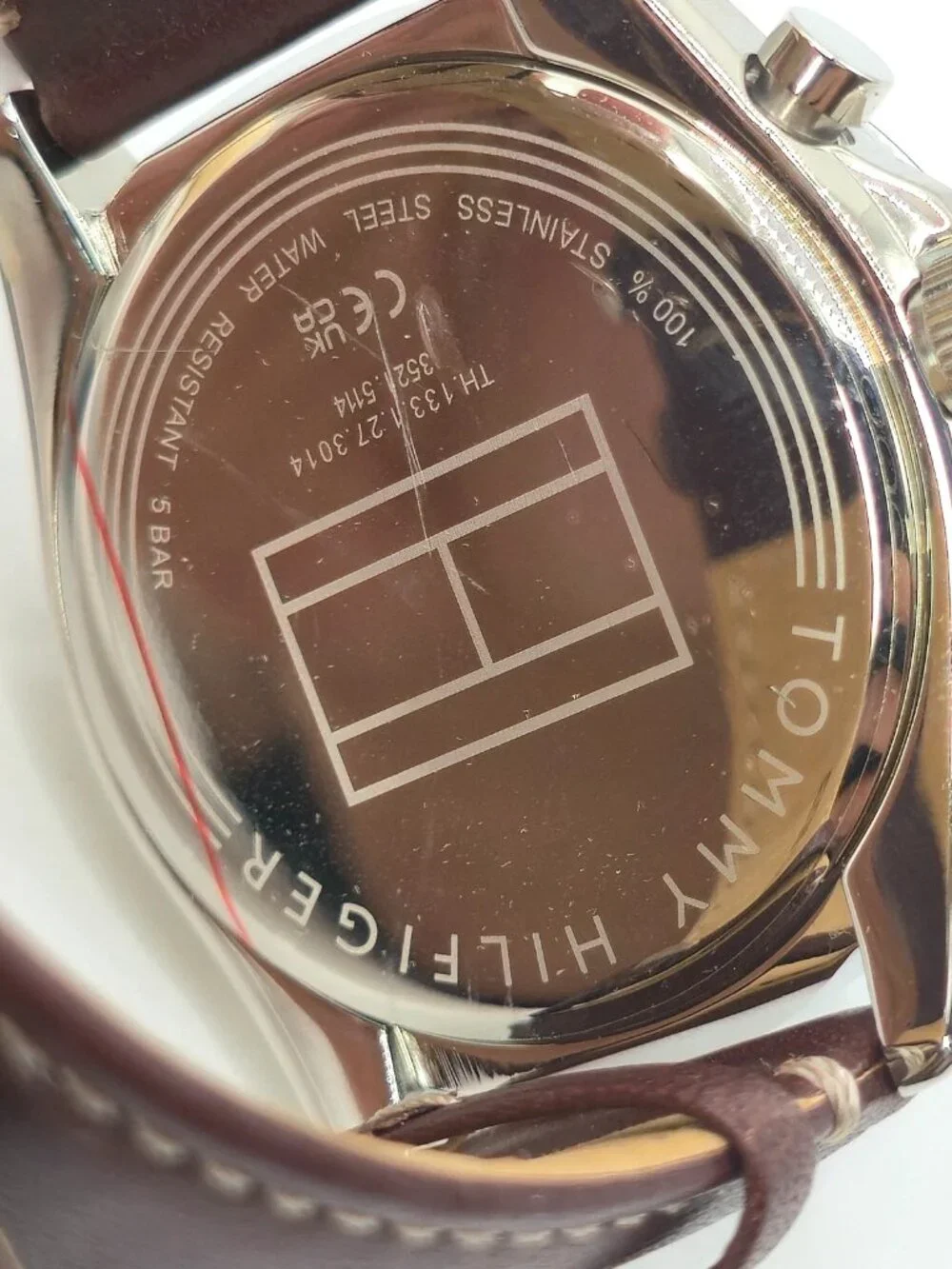 Tommy Hilfiger Damon TH433 Men's Blue Brown Leather Watch 46mm